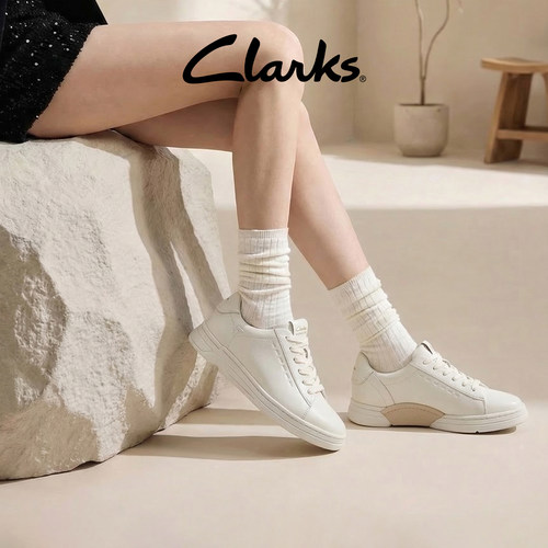 Clarks其乐BazacUp女小白鞋