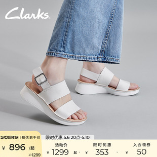 女 一字带坡跟厚底沙滩凉鞋 柔软舒适凉鞋 Clarks其乐微尔希系列女鞋