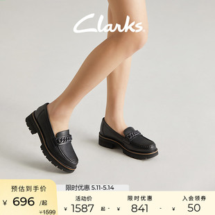 奶油鞋 Clarks其乐女鞋 子女秋季 奥莉系列鞋 JK学院风厚底乐福鞋