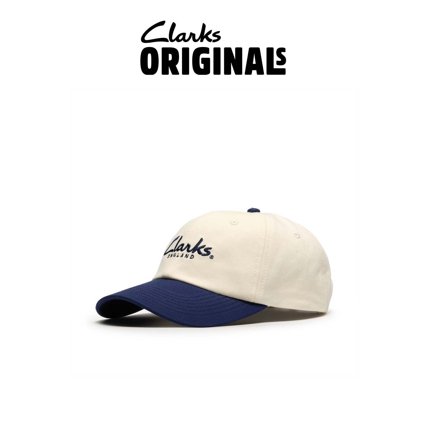 Clarks其乐Originals纯棉拼色刺绣棒球帽男女复古鸭舌帽遮阳帽