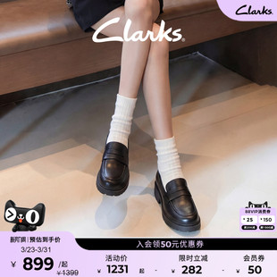 单鞋 方跟乐福鞋 Penny春夏一脚蹬老钱风小皮鞋 Clarks其乐Orinoco2