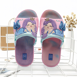 卡通公主风女童拖鞋家丽芙硬底足弓支撑室内家居防滑布拖鞋春秋天