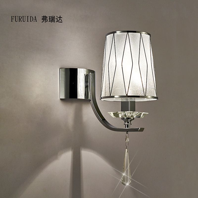 现代简约欧式充电款遥控水晶壁灯