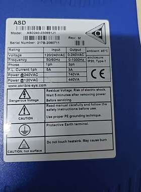 议价雅科贝思ASD240-0309S1J1伺服驱动器，几乎全新，
