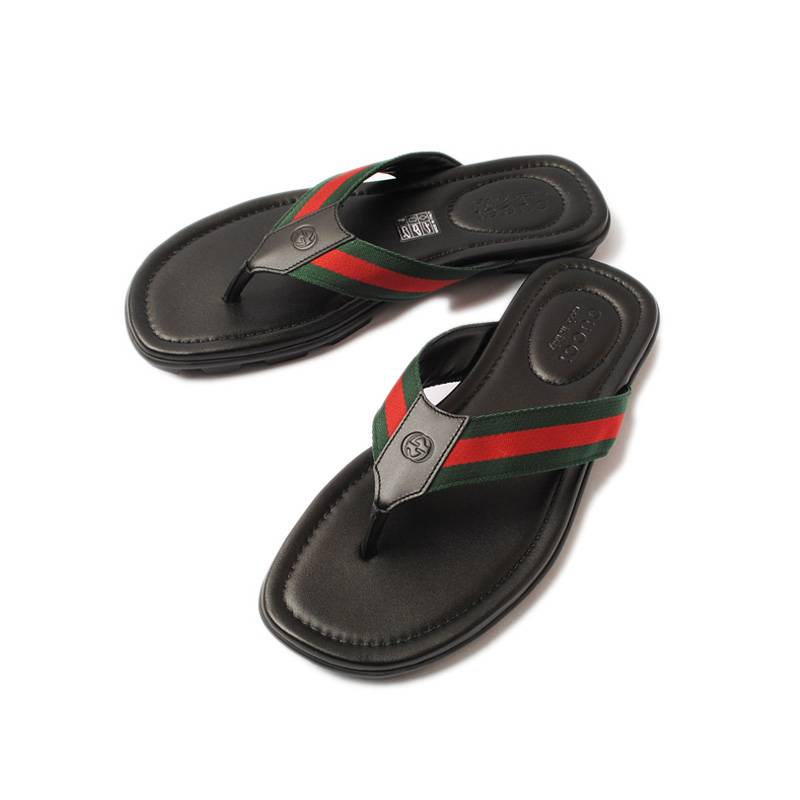 正品Gucci/古奇男鞋古驰拼色凉拖人字拖酷奇男士日常透气室内拖鞋