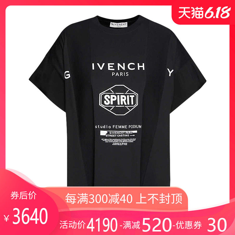 正品Givenchy/纪梵希短袖T恤女纯棉夏季新款字母印花休闲女装GK
