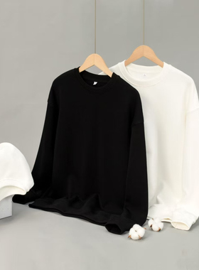 圆领新款华棉重磅秋季新款圆领加绒不加绒卫衣情侣卫衣复购AA-2