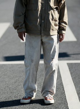 现货 WOODENhea B11伐木裤 Vintage日系复古水洗做旧工装休闲长裤