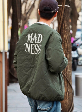 现货 MADNESS 25AW 刺绣夹棉内胆 余文乐秋冬装宽松P棉夹克外套男