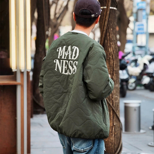 余文乐秋冬装 现货 刺绣夹棉内胆 25AW 宽松P棉夹克外套男 MADNESS
