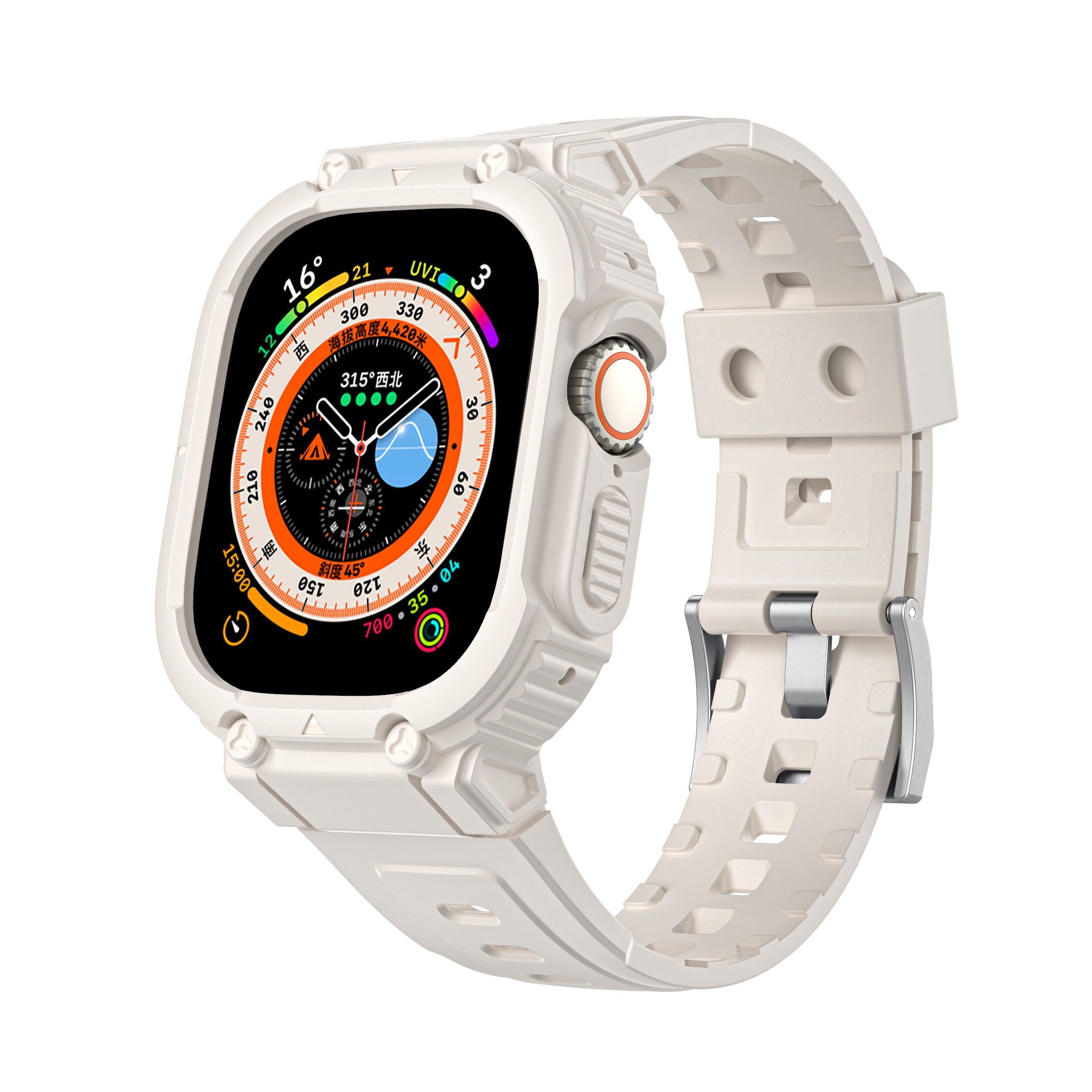 适用苹果手表apple watch9/8/7表带iwatch6/5/4代S9一体式se保护壳ultra硅胶s8男女款SE智能s7配件s6手表带-封面