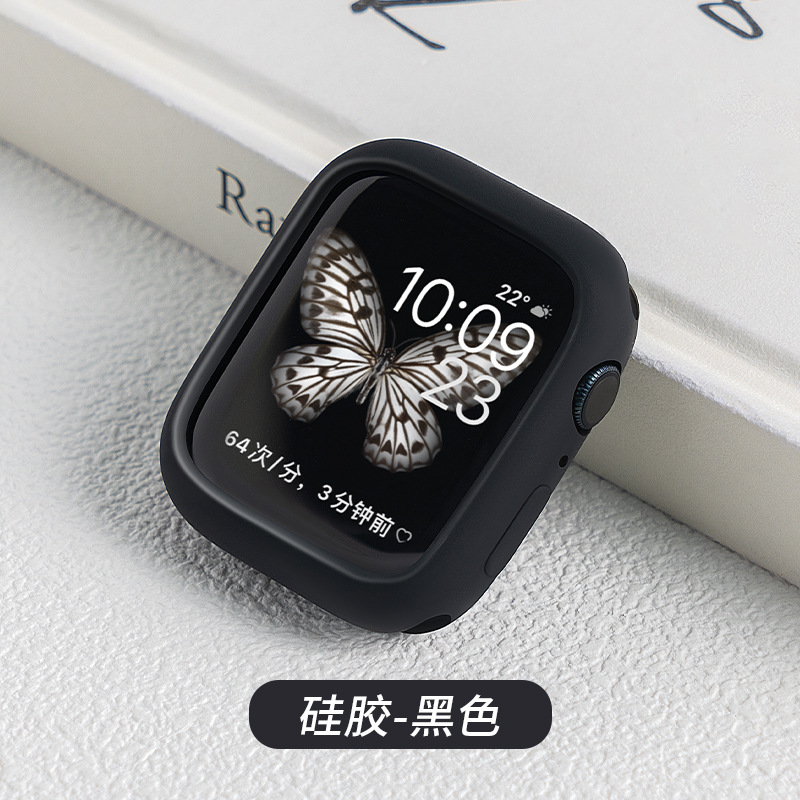 适用apple watch8保护壳苹果手表表壳iwatch7硅胶防水防摔保护套6/5/4/3/2/SE男女41/45mm手表糖果软壳s7/s6-封面