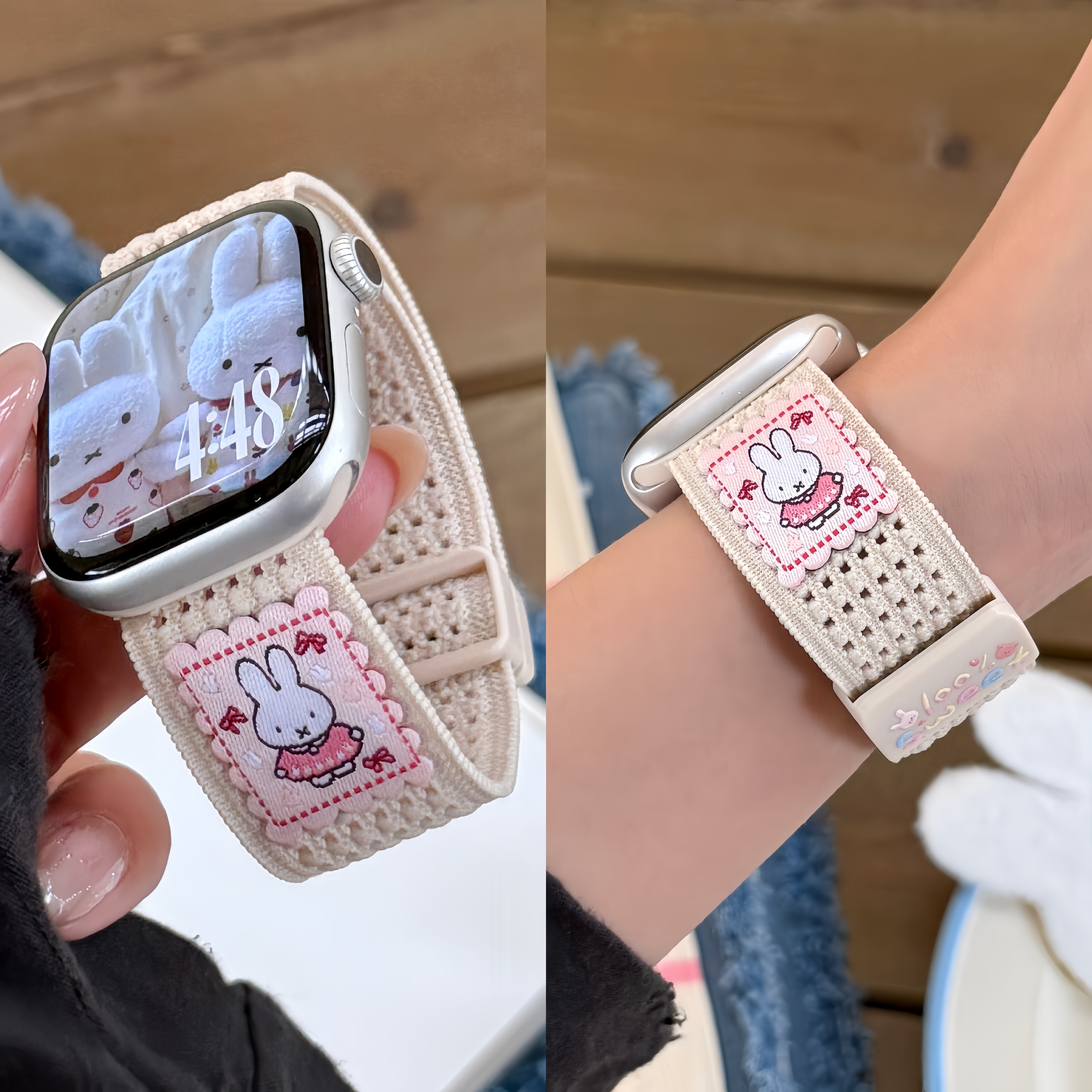 适用iwatch11编织磁吸表带