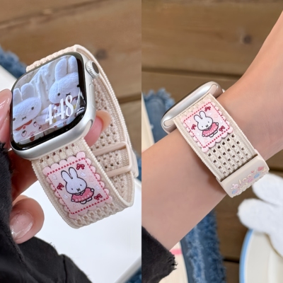 适用iwatch11编织磁吸表带