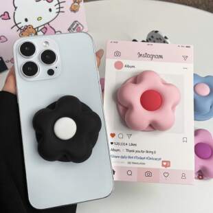 适用花朵立体气囊Magsafe磁吸支架指环扣伸缩3D硅胶苹果手7/16华为手机支架通用旅行桌面支撑架背贴追剧神器