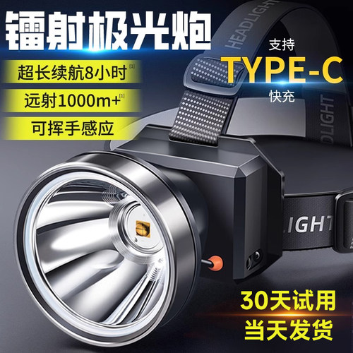 头灯强光超亮充电头戴式照明灯