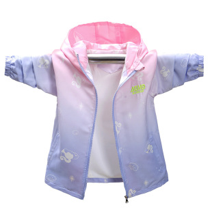 女童外套儿童冲锋衣薄款防风衣春装春秋洋气中大童女孩上衣潮外套