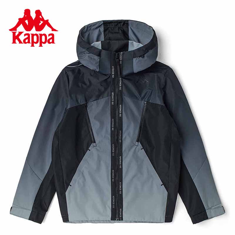 店铺推荐kappa卡帕防风衣秋男梭织外套休闲连帽开衫上衣k0b52fj43