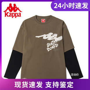 Kappa卡帕假两件卫衣男冬长袖图案衫圆领休闲印花外套K0C12TC17D