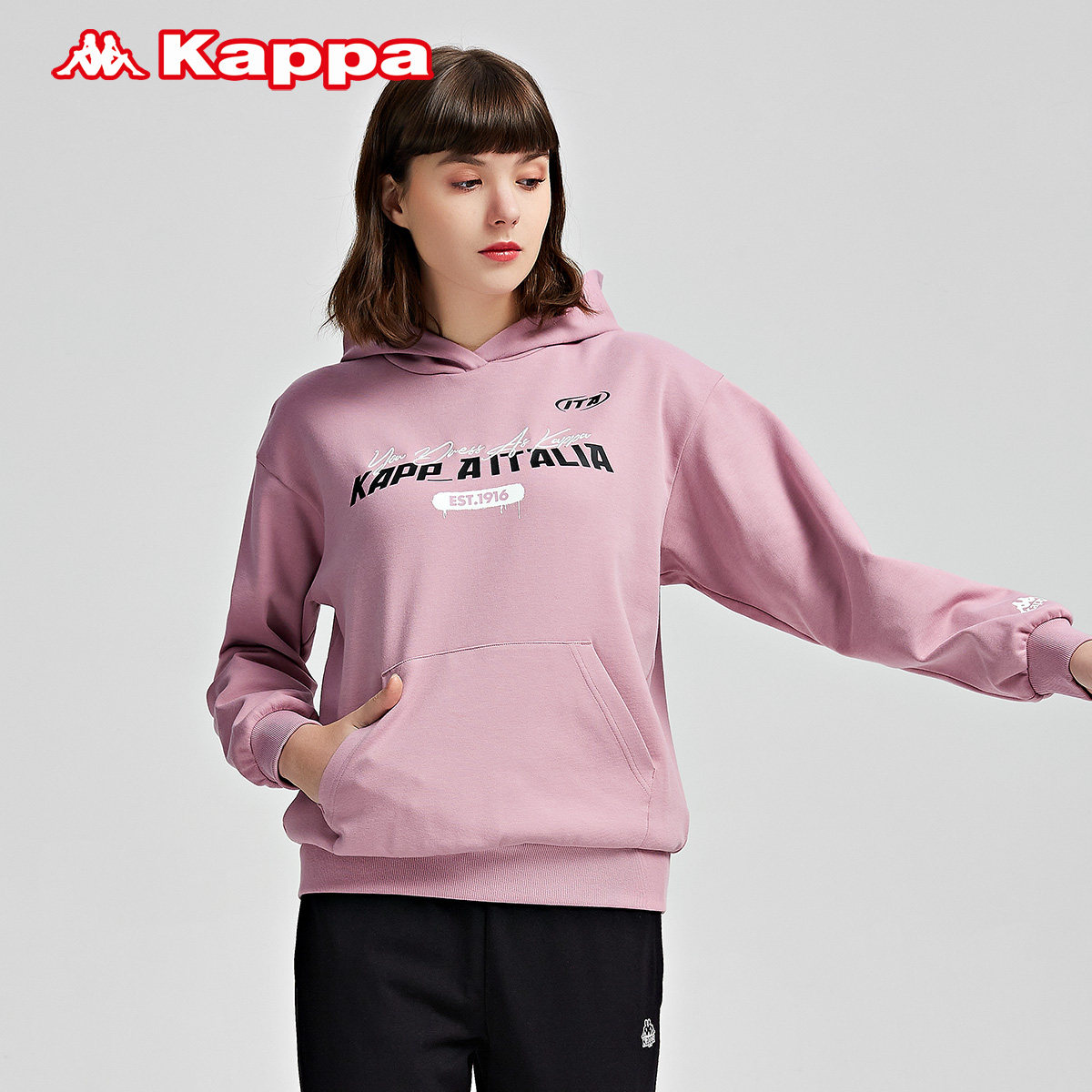 Kappa卡帕针织套头帽衫刺绣图片