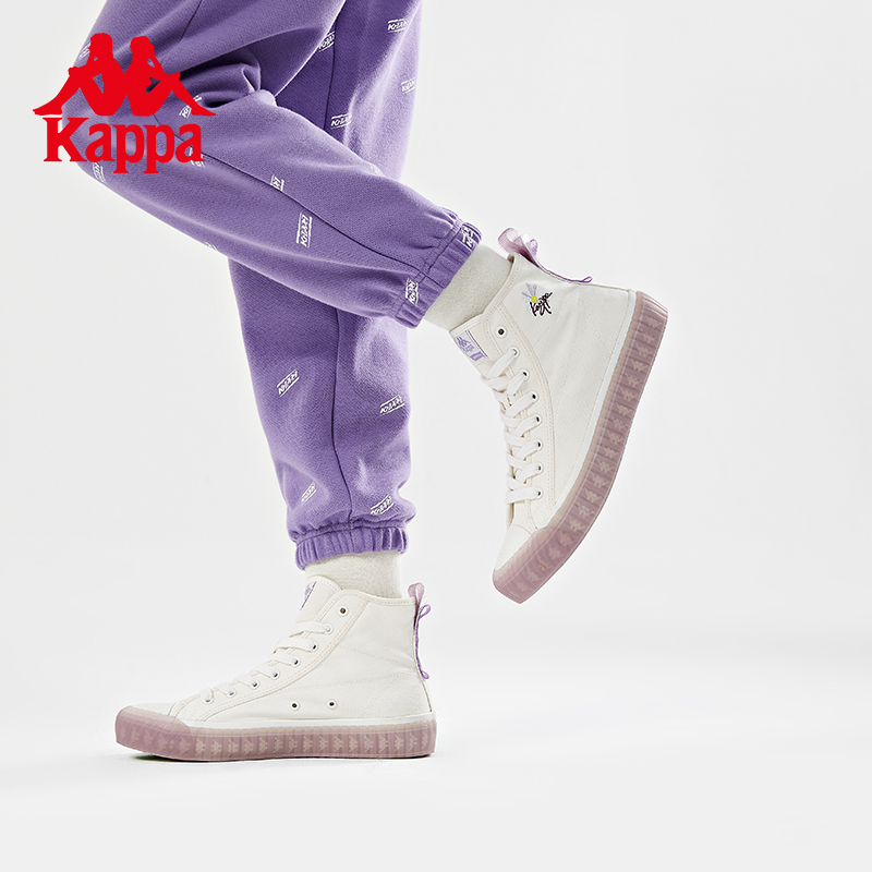 Kappa卡帕串标帆布鞋新男女高帮板鞋休闲运动鞋小白鞋K0CW5VS01D