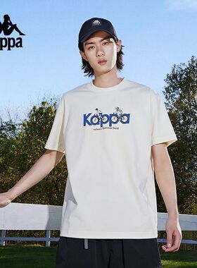 Kappa运动上衣t恤情侣夏季半袖上衣女士休闲跑步短袖男K0EX2TD90D