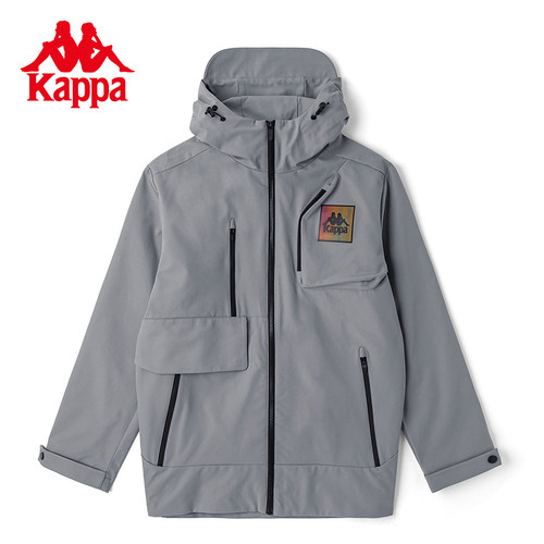 kappa卡帕防风衣男工装开衫连帽