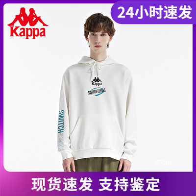 kappa新款运动印花休闲套头帽衫
