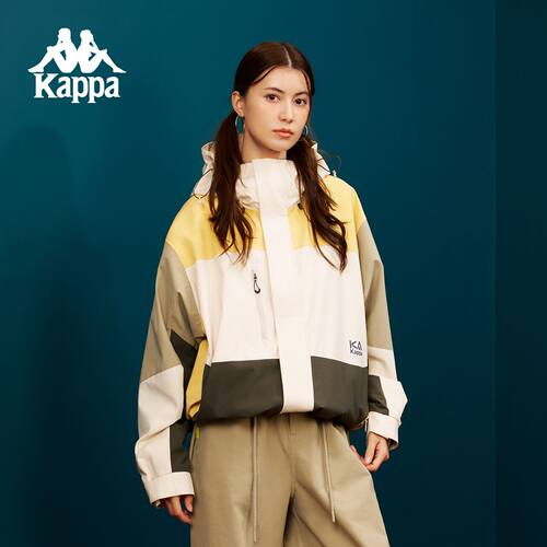 Kappa卡帕背靠背运动外套女新款春季连帽休