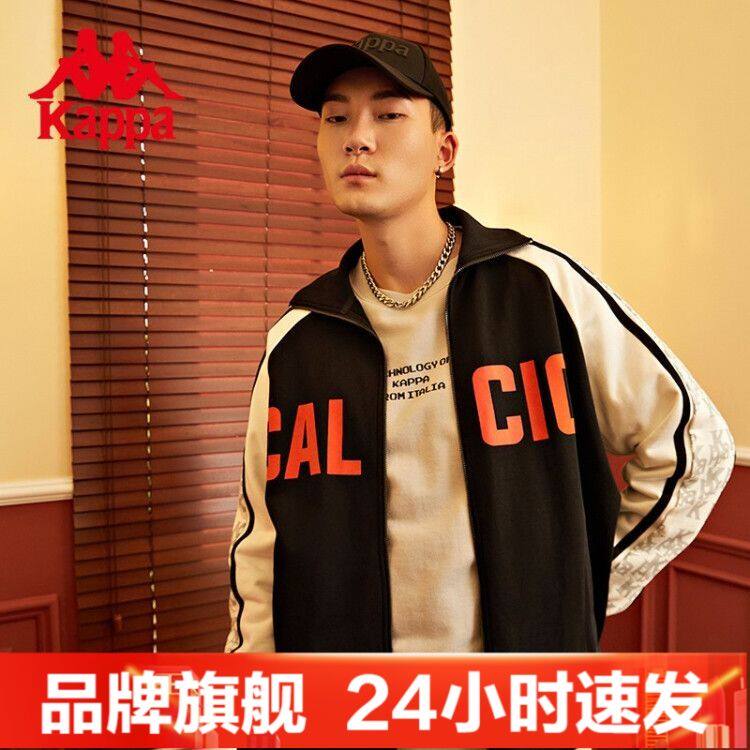 Kappa卡帕复古足球老花串标情侣男女针织卫衣宽松K0BZ2WK15D