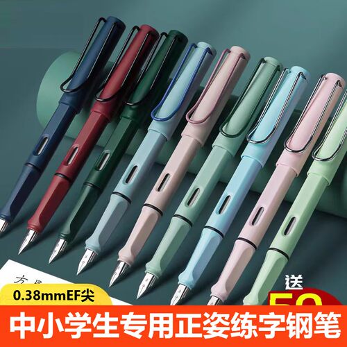 莫兰迪换囊吸墨两用练字正姿钢笔