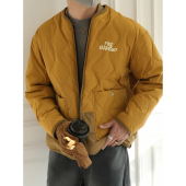 日系复古机能风假两件拼色羽绒服男冬季 潮牌白鸭绒棒球领夹克 新款