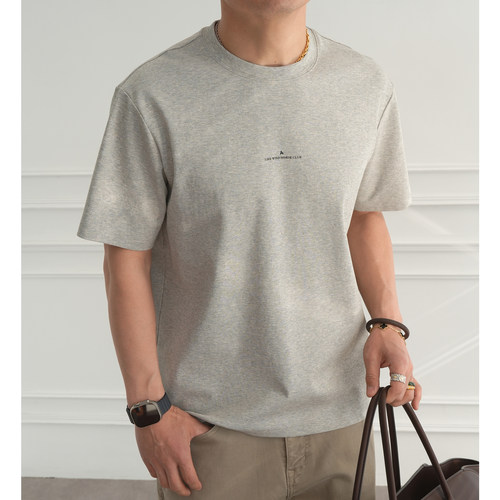 韩版轻奢字母印花杂色短袖圆领衫