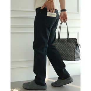 简约四面弹力藏青色牛仔裤 休闲裤 男士 老钱风时尚 秋冬潮流新款 韩版