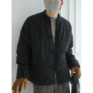 新中式复古盘扣廓形立领羽绒服男冬季新款潮牌国风高级感拉链外套