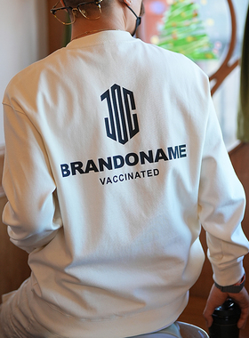 春秋潮牌痞帅炸街白色圆领卫衣男2025新款慵懒风休闲男生上衣外套