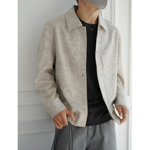 时尚 潮流新款 轻奢拼接外套 休闲高定冰花纹扎染翻领夹克男秋季 美式