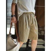 轻奢高品质松紧腰纯色五分裤 男夏季 潮流新款 韩版 亲肤抗皱休闲短裤