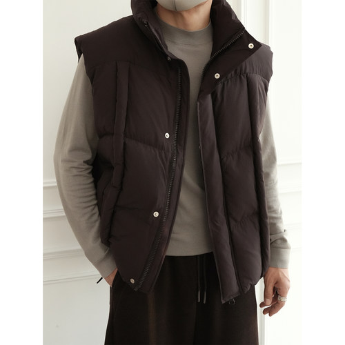 原创全定制高蓬松立领羽绒马甲潮