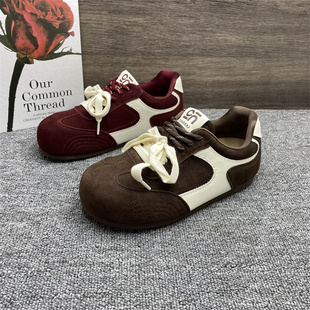 内增高轻便休闲阿甘鞋 新款 女 女2025秋季 撤柜处理真皮显脚小德训鞋