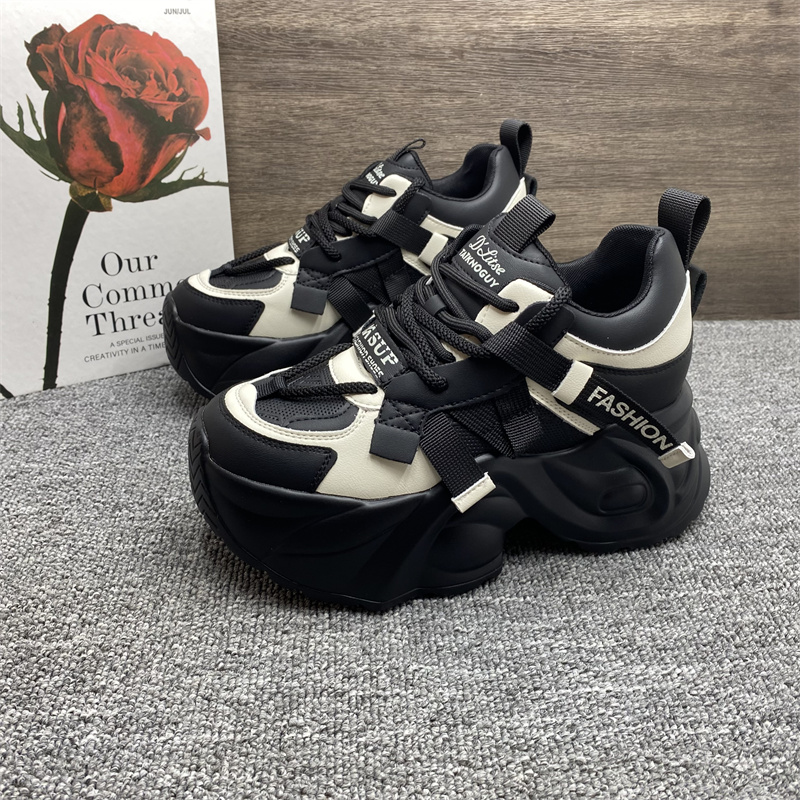 厚底老爹鞋女真皮糕鞋欧货潮鞋女