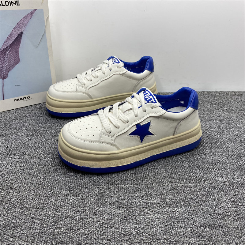 厚底百搭头层牛皮休闲小白鞋女