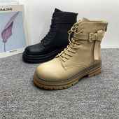 撤柜处理3738码 英伦风复古薄绒女短靴 时尚 特价 马丁靴2023秋冬新款