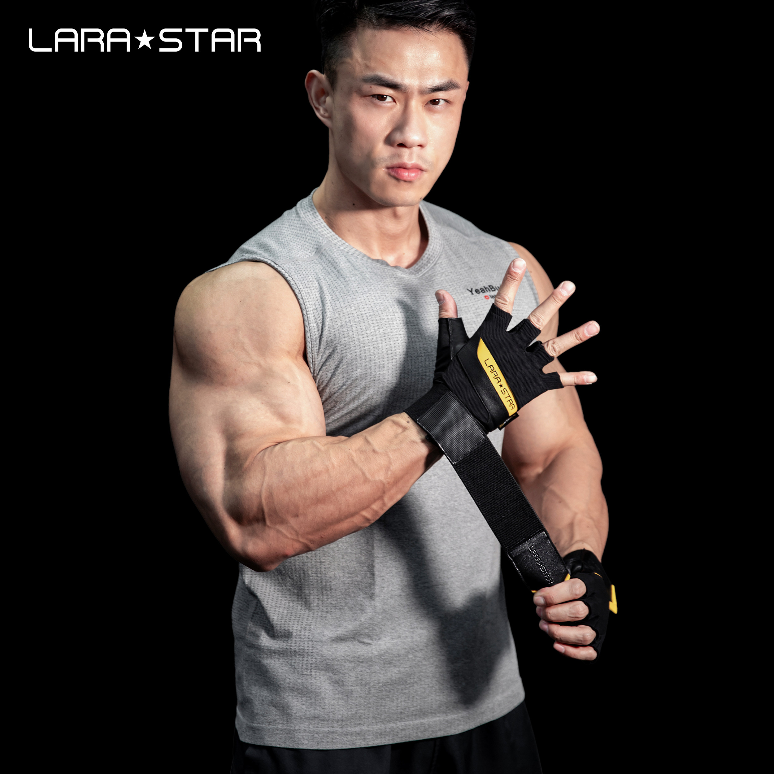 劳拉之星巅峰二代健身手套护腕单杠引体向上卧推运动硬拉防起茧男图片