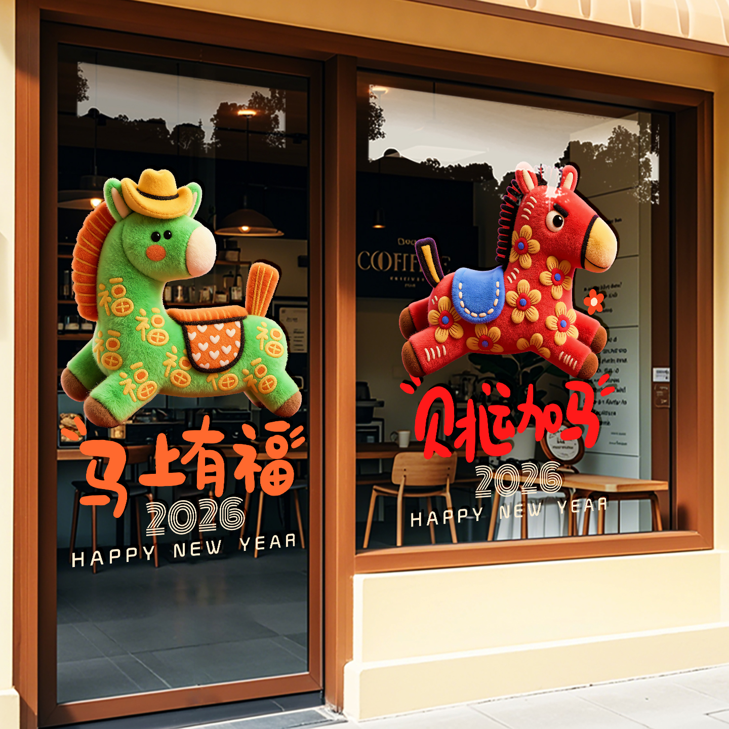 2026新年装饰玻璃贴纸