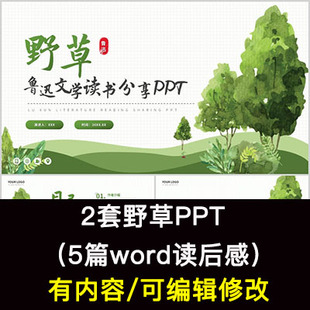 读书分享会 鲁迅野草 名著导读后感阅读分享ppt模板课件