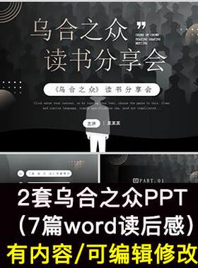 读书分享会 乌合之众 名著导读后感阅读分享ppt模板课件