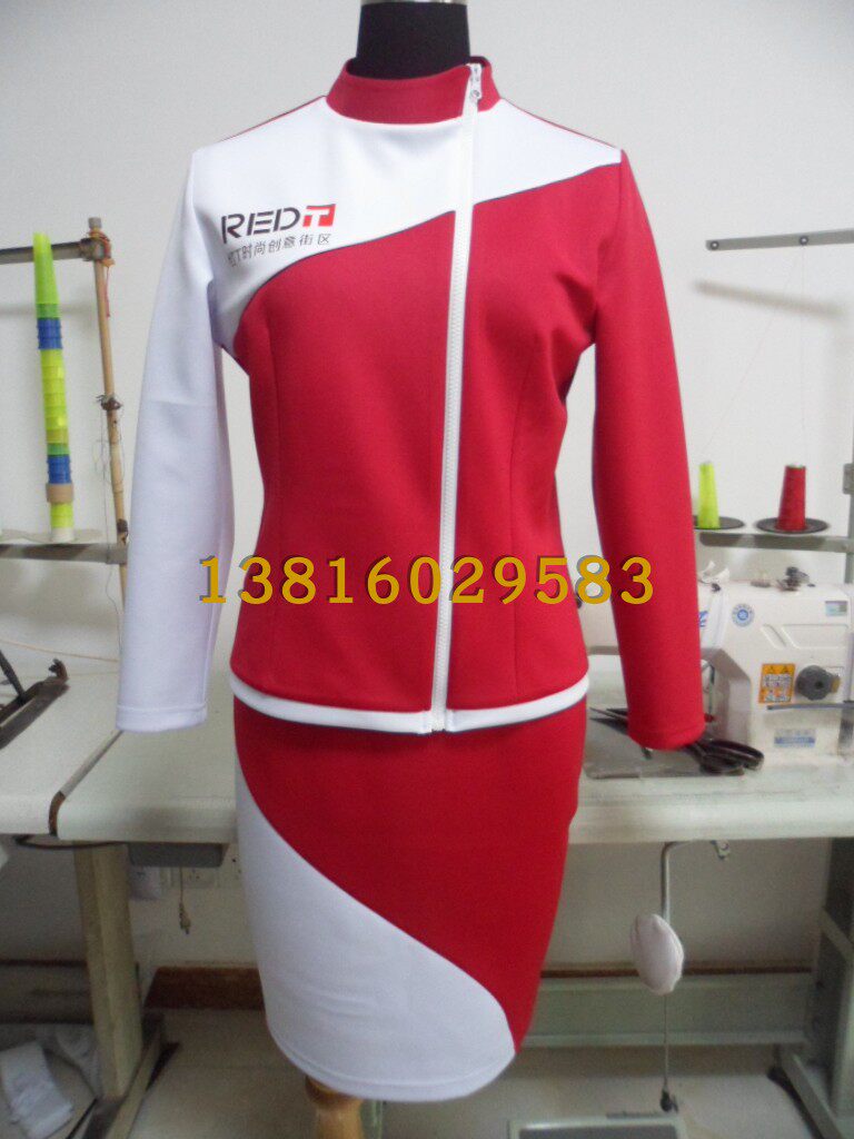 定做新款促销员服装啤酒牛奶饮料服装女春季加厚长袖导购员工作服