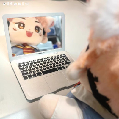 棉花娃娃拍照道具笔记本电脑镜子