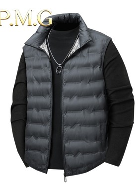JPMG高档羽绒马甲运动背心薄款防风保暖白鸭绒青少年秋冬百搭外套